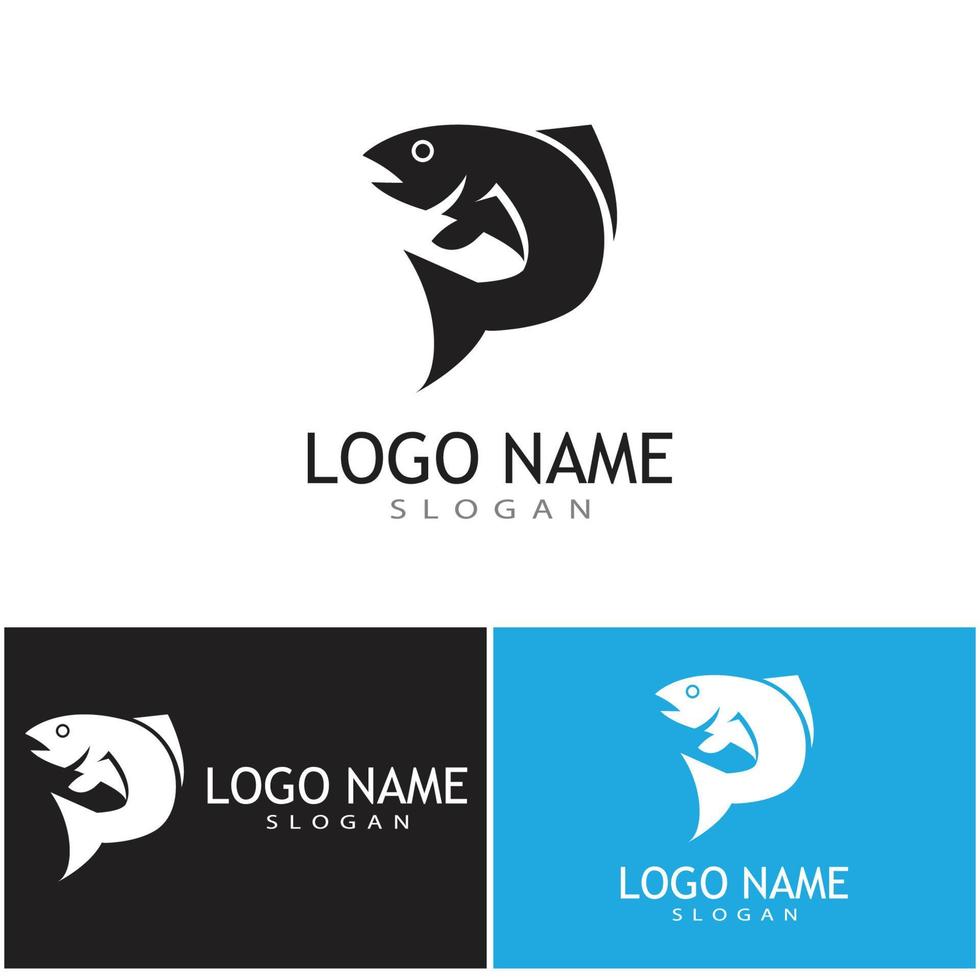 Fish logo template. Creative vector symbol