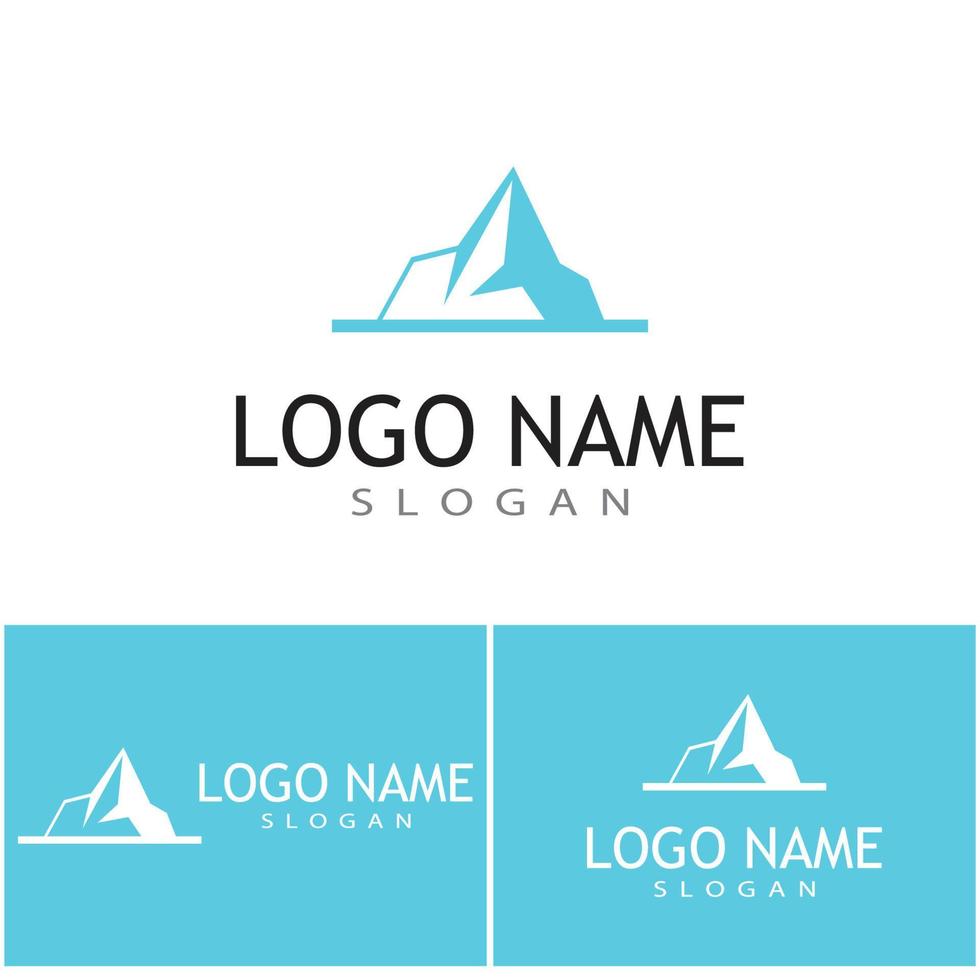 símbolo de vector de plantilla de logotipo de iceberg