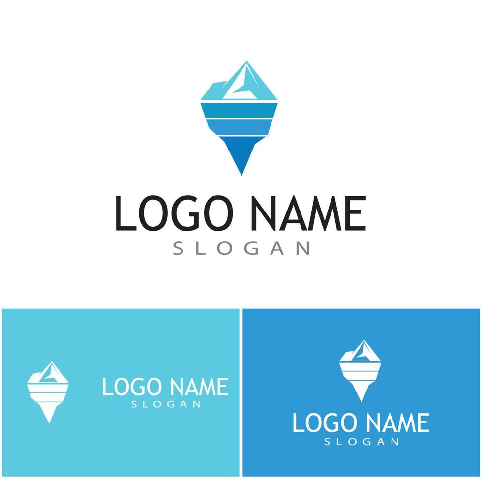 símbolo de vector de plantilla de logotipo de iceberg