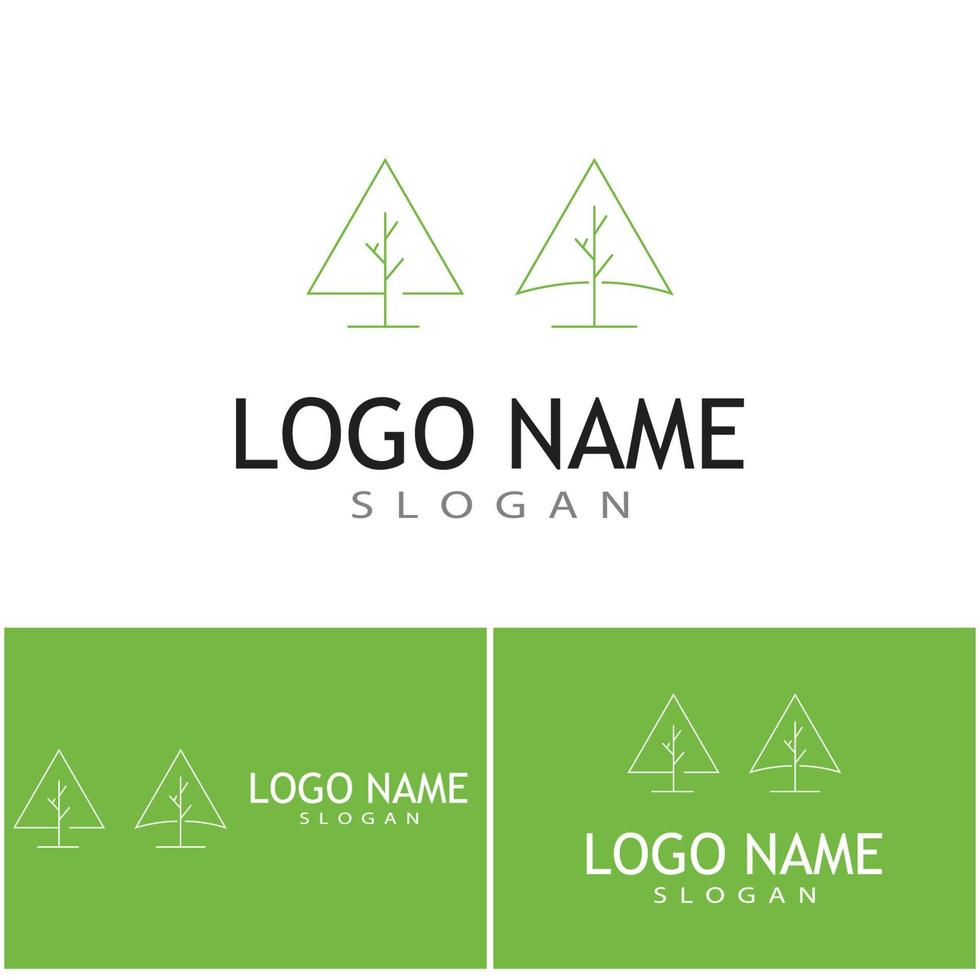 árbol, línea, logotipo, plantilla, vector, símbolo, naturaleza vector