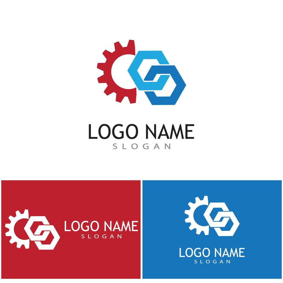 engranaje, logotipo, plantilla, vector, icono, ilustración, diseño vector