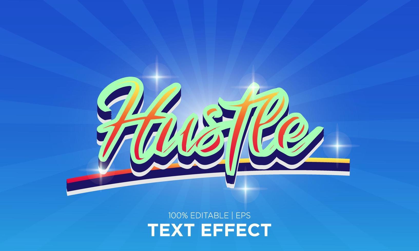 estilo de efecto de texto editable hustel vector