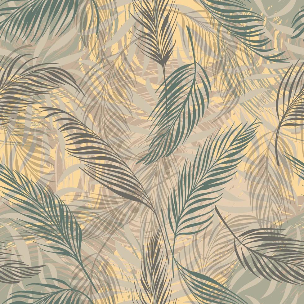 tropical background  palm leaves vector seamless pattern