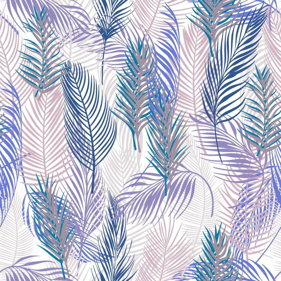 tropical background  palm leaves vector seamless pattern