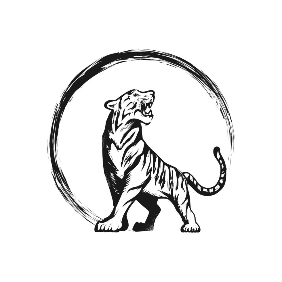 elementos de diseño de ilustraciones vectoriales de tigre vector