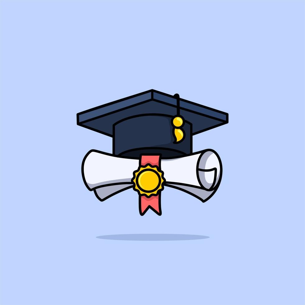 icono de vector de graduación sobre fondo azul