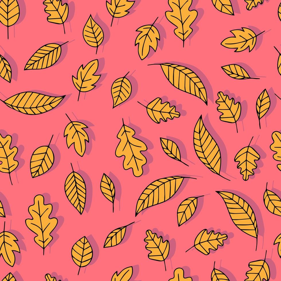 autumn leaves vector seamless pattern. background for fabrics, prints, packaging and postcards