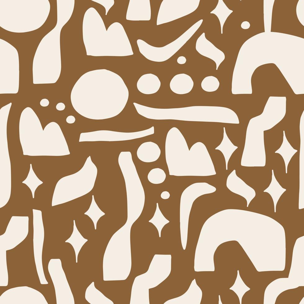 scribble boho style vector seamless pattern. Abstract doodle different shapes. Modern geometric objects, hand drawn, trendy design