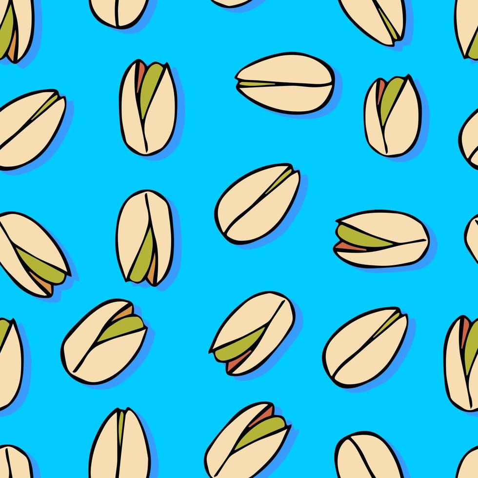 nuts pistachios vector seamless pattern healthy food and snack