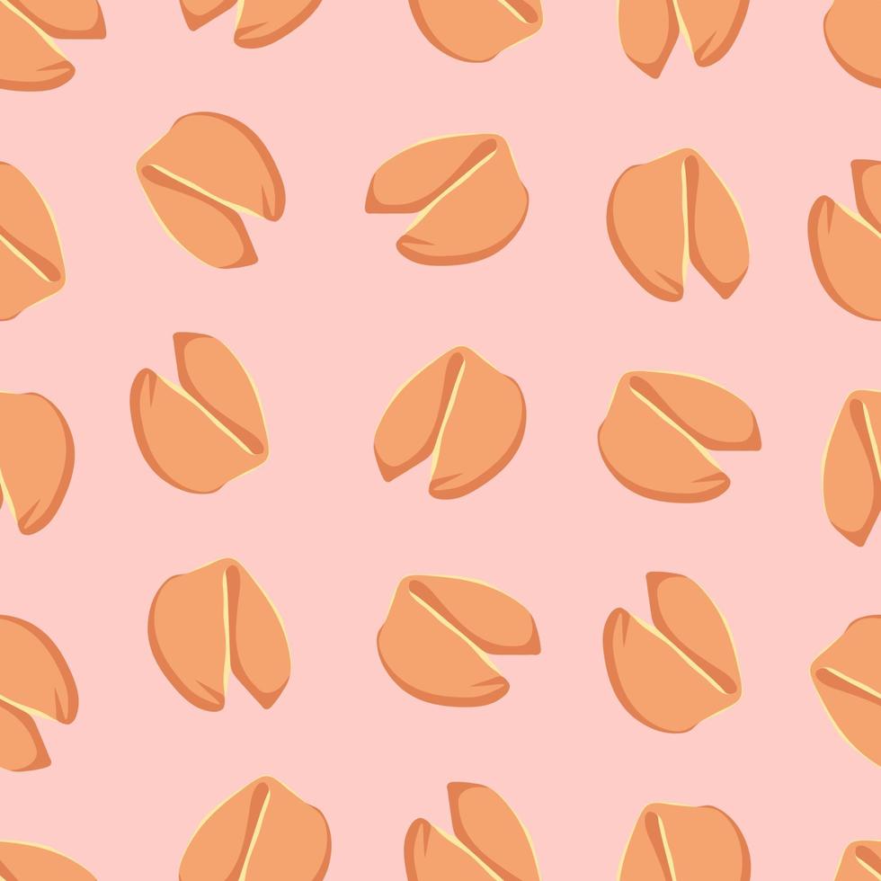 Chinese fortune cookies vector seamless pattern