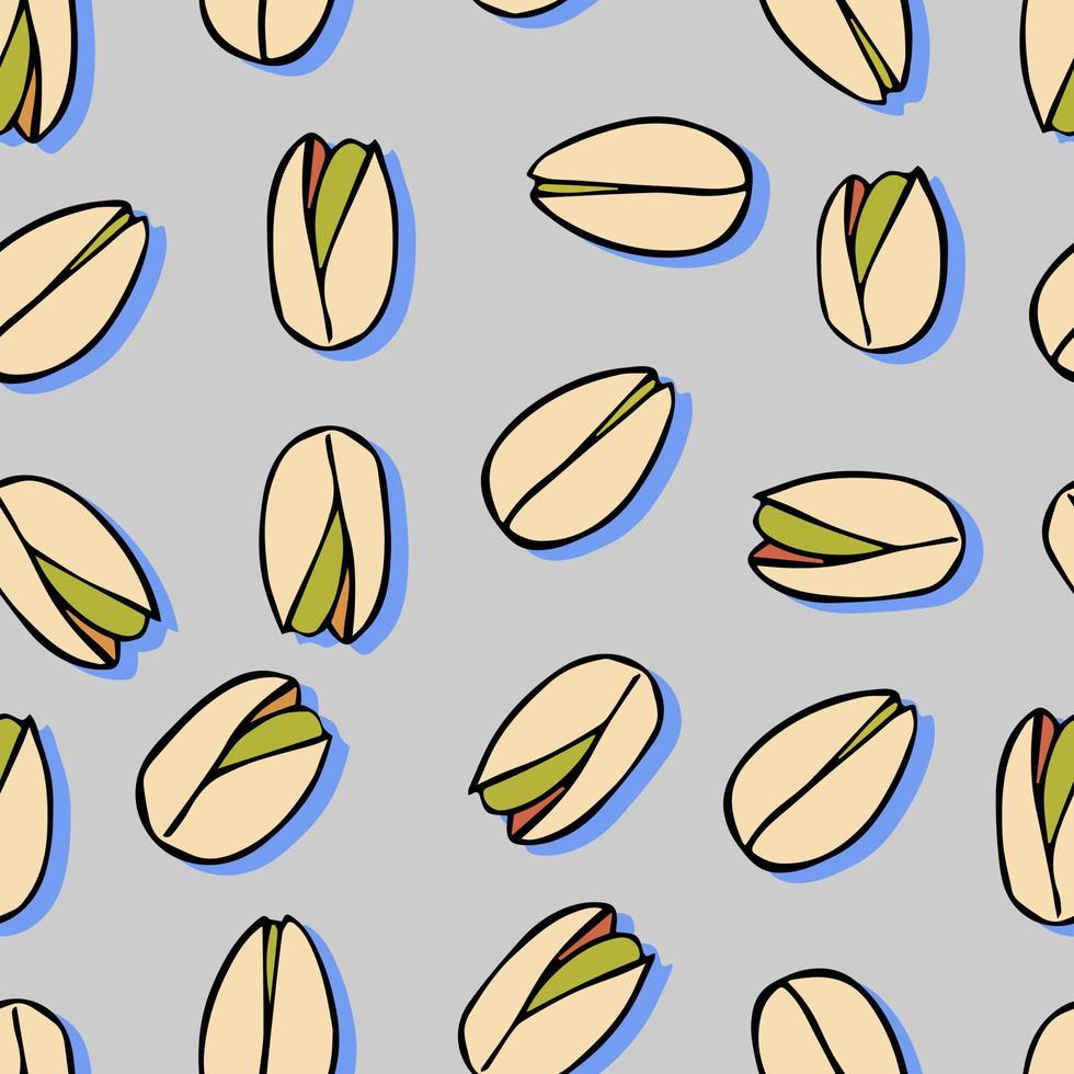 nuts pistachios vector seamless pattern healthy food and snack