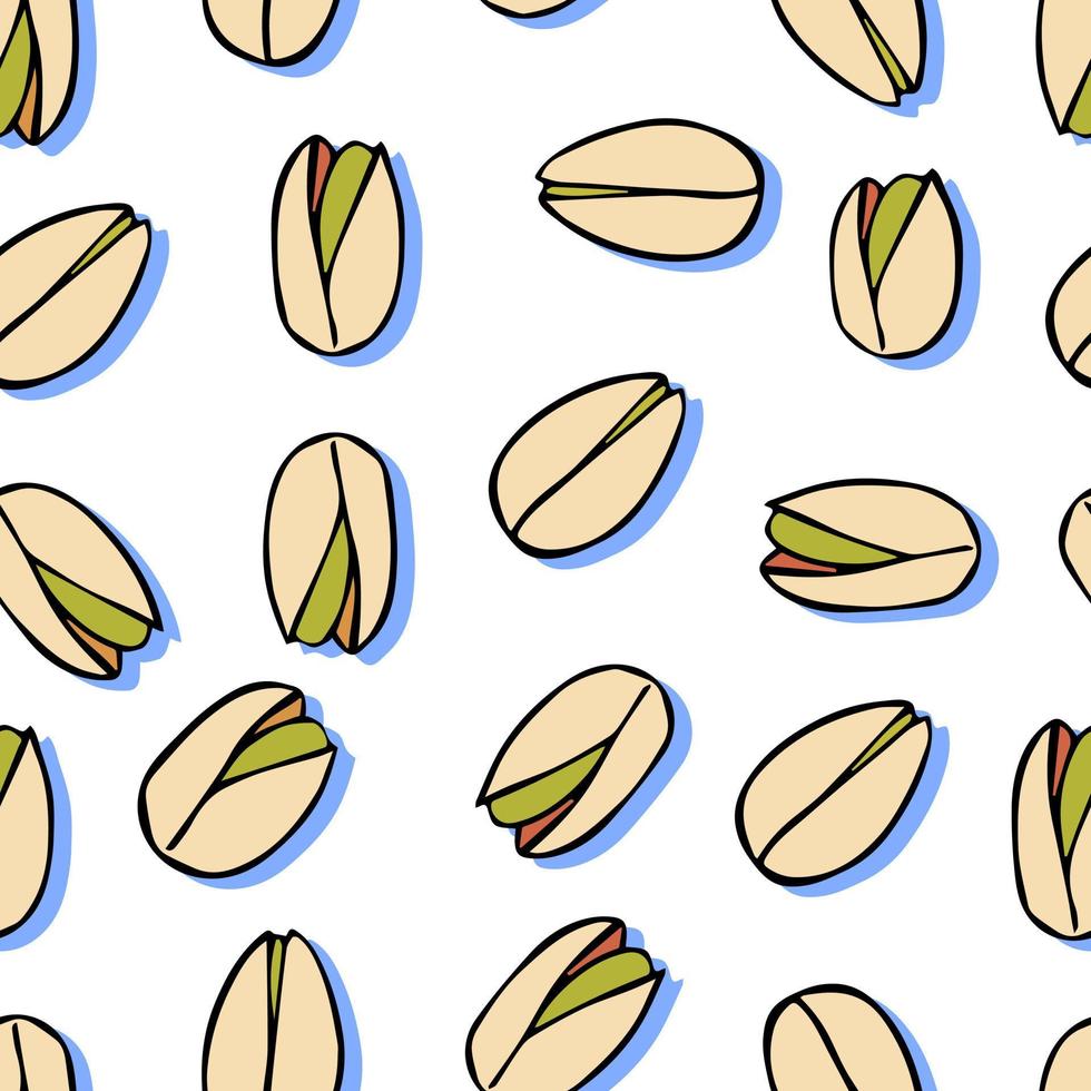 nuts pistachios vector seamless pattern healthy food and snack