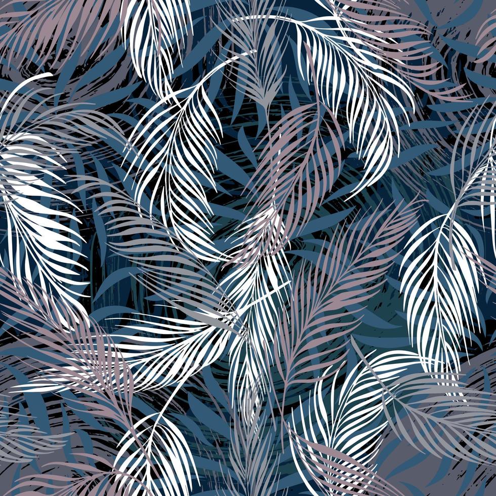 fondo tropical hojas de palma vector patrón sin costuras