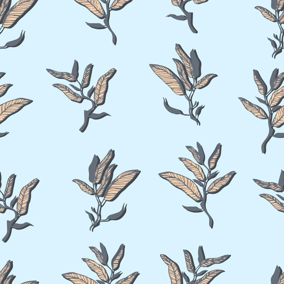 botanical vector seamless pattern with foliage and leaves