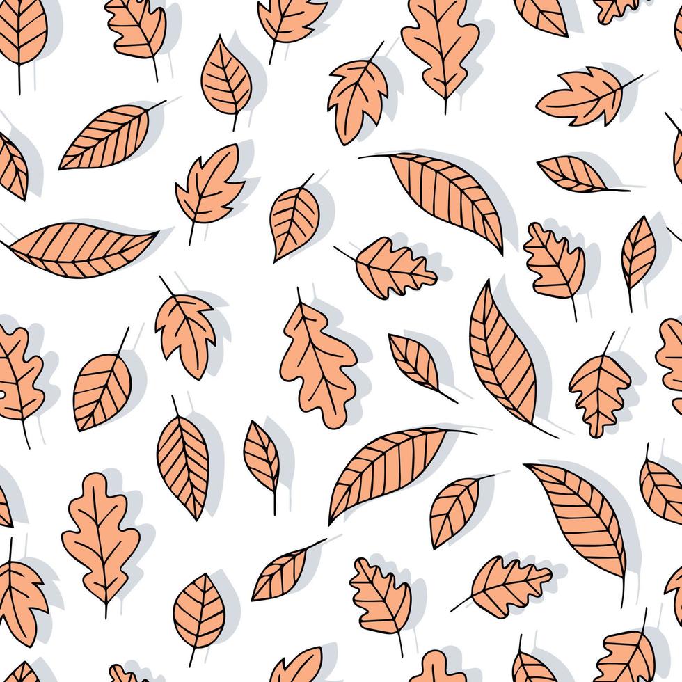autumn leaves vector seamless pattern. background for fabrics, prints, packaging and postcards