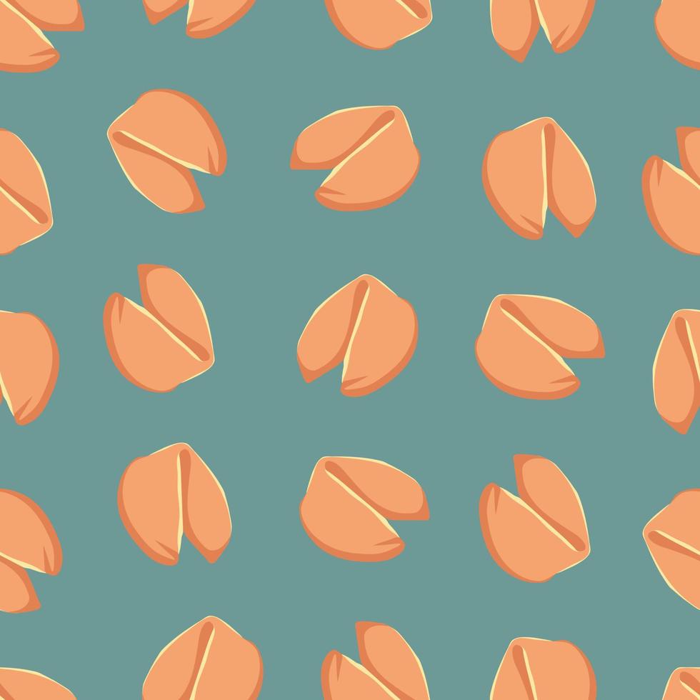 Chinese fortune cookies vector seamless pattern