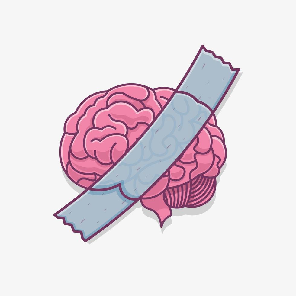 brain art illustration on the wall concept vector