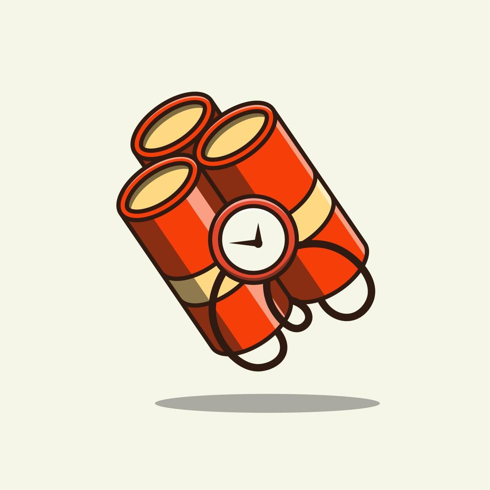 Time bomb vector icon illustration isolated object