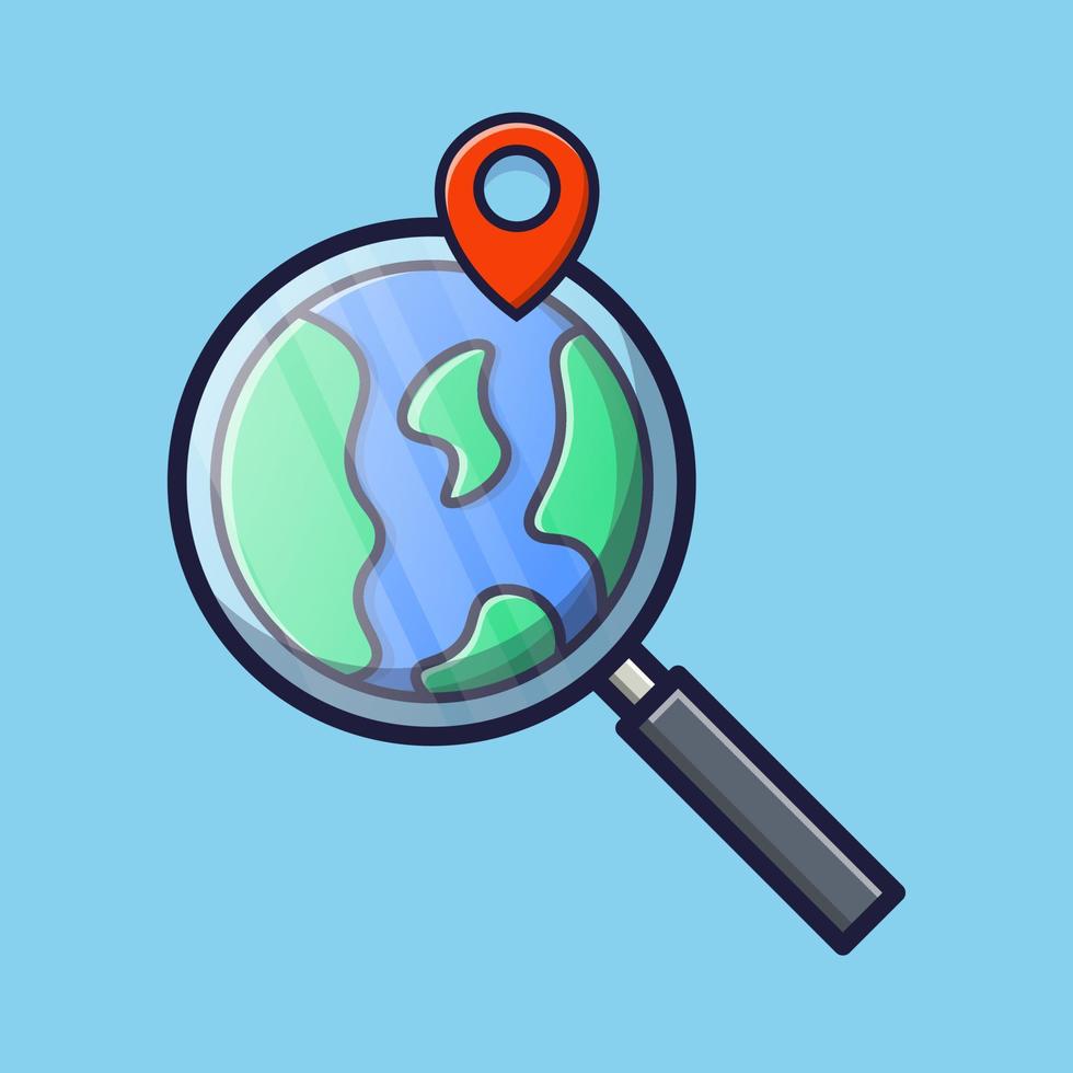 Magnifying glass finding location vector icon isolated object