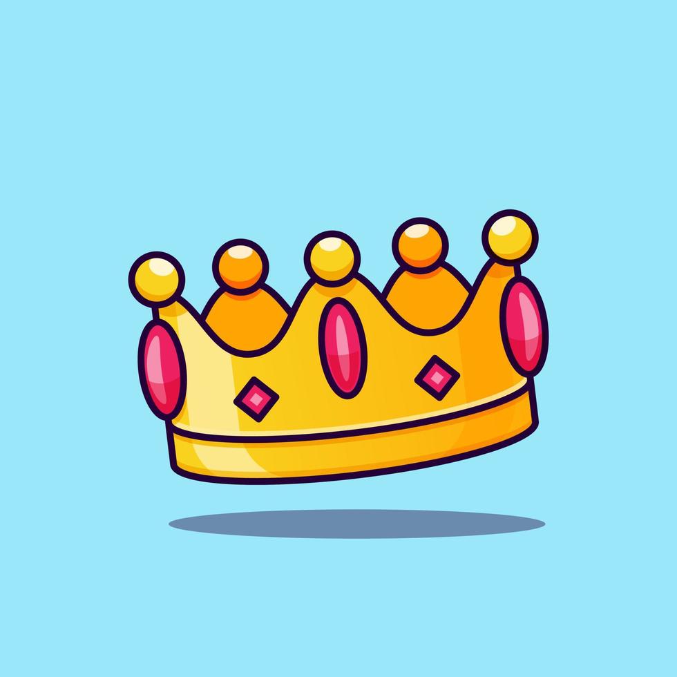 Floating crown cartoon vector icon illustration isolated