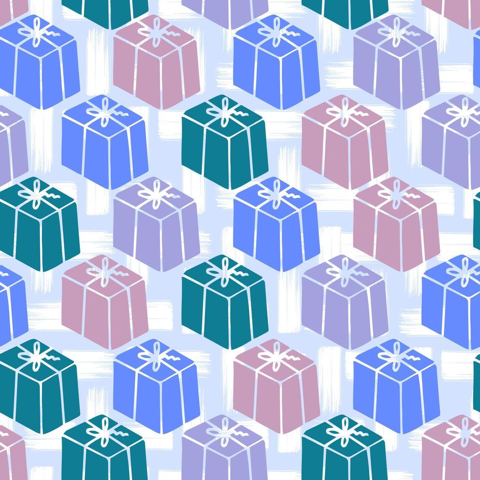 cajas de regalos con arcos textura vector patrón sin costuras