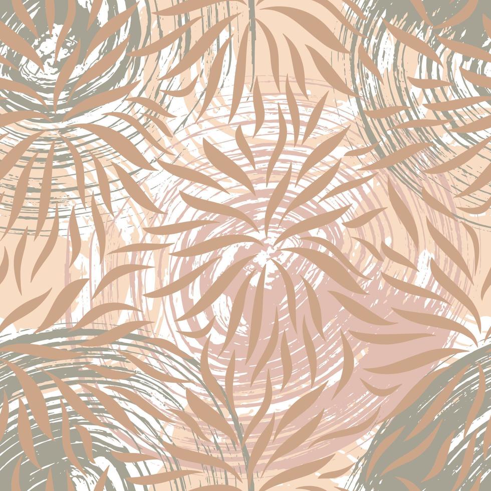 vector botánico abstracto de patrones sin fisuras con círculos de textura colores tierra