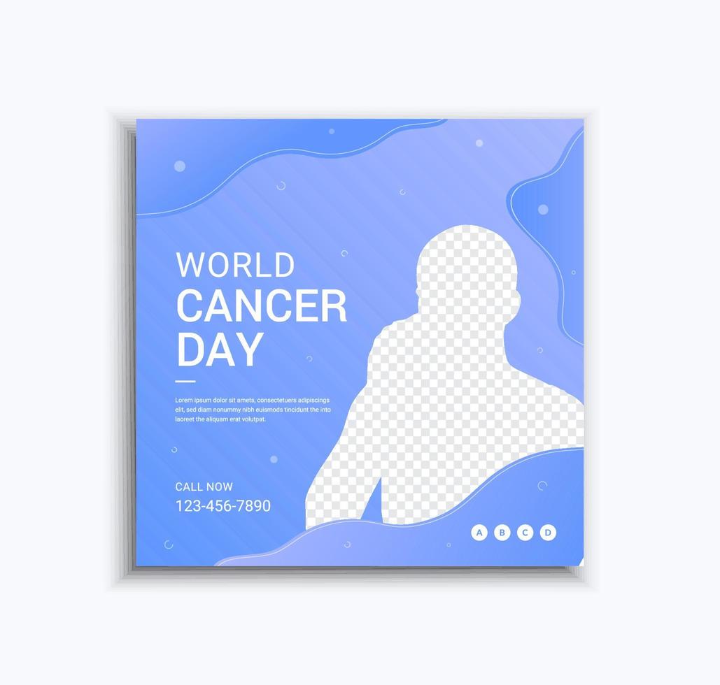 Corporate world cancer day social media post and web banner template vector