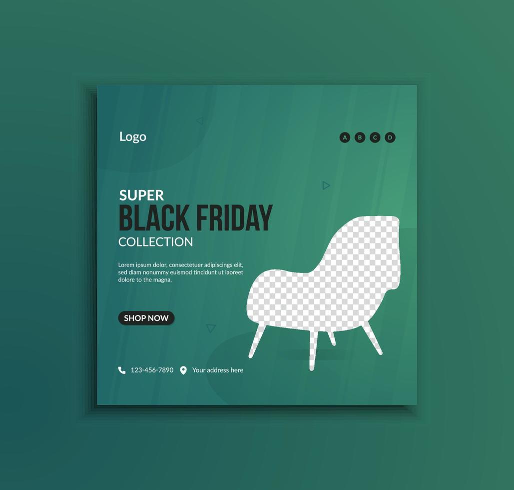 Black Friday corporate social media post and web banner template vector