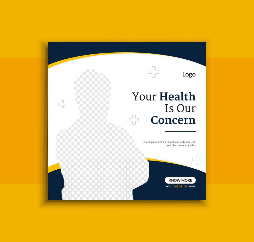 Medical banner and social media post template layout vector