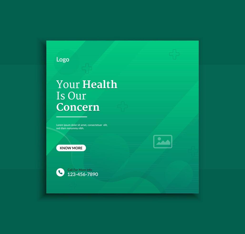 Creative medical healthcare social media post template layout vector