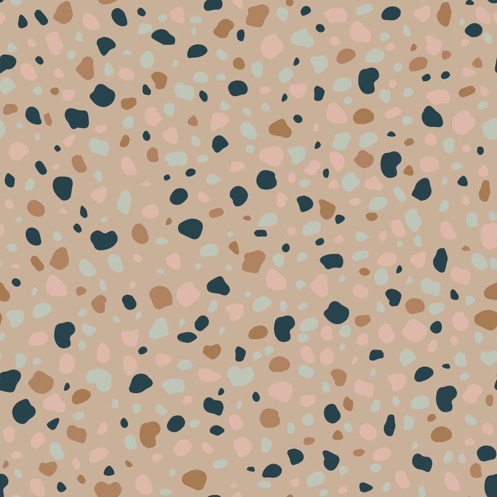 terrazzo with traditional white marble stones vector seamless pattern. Classic interior material background of mosaic stone.