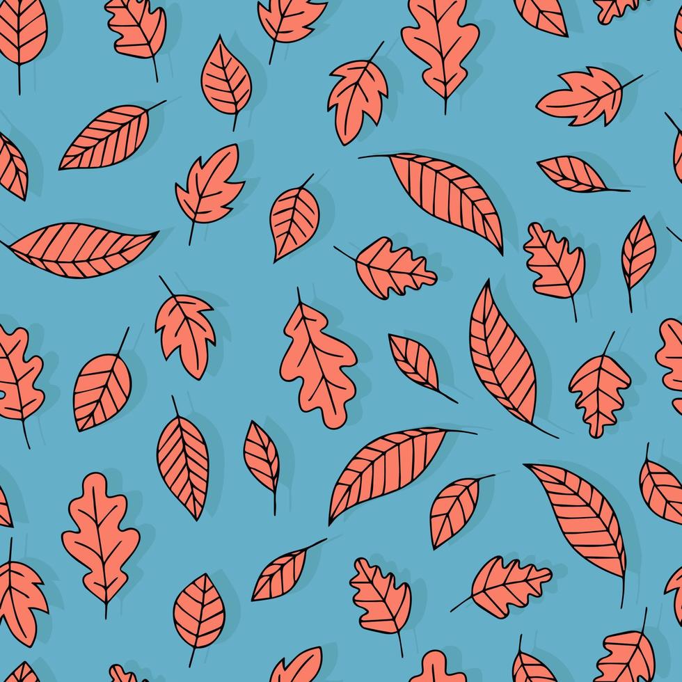 autumn leaves vector seamless pattern. background for fabrics, prints, packaging and postcards