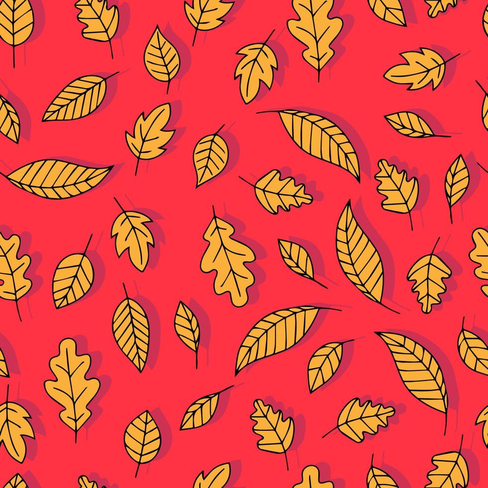 autumn leaves vector seamless pattern. background for fabrics, prints, packaging and postcards