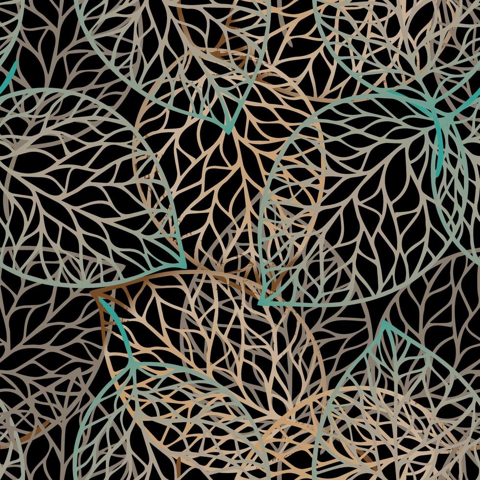 patrón transparente de vector con ilustración de hojas