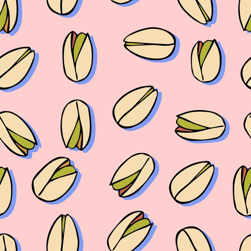 nuts pistachios vector seamless pattern healthy food and snack