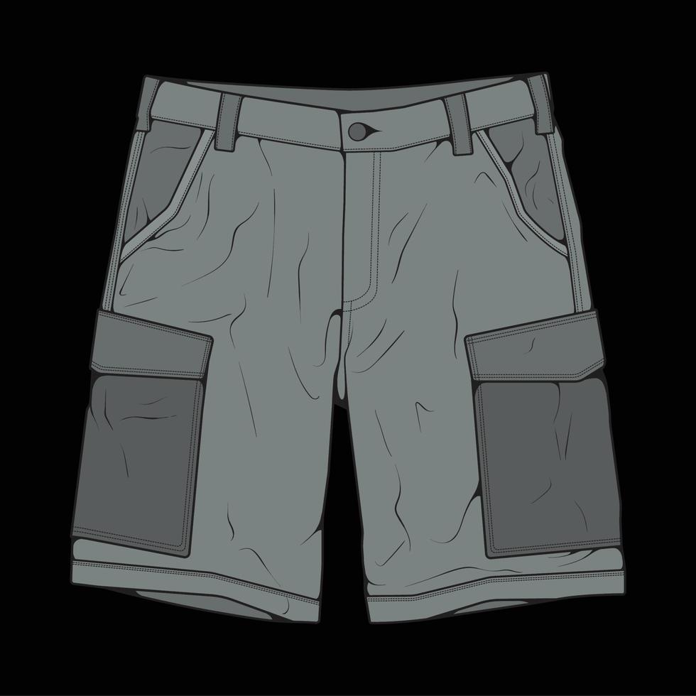 short pants color block drawing vector, short pants in a sketch style, trainers template, vector Illustration.