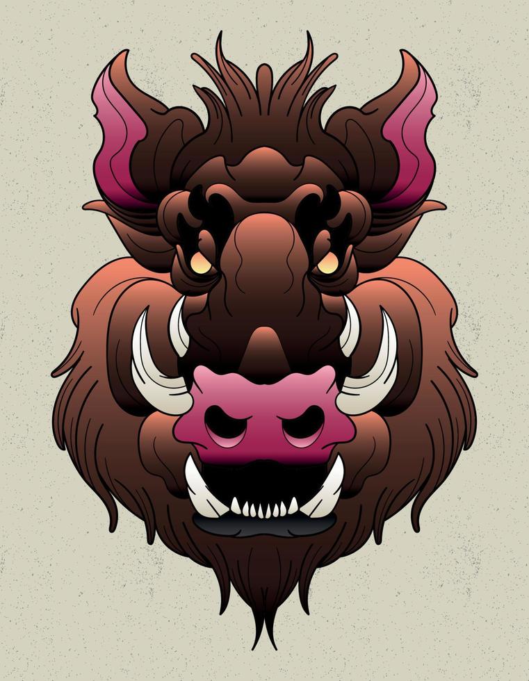 wild pig art animal vector
