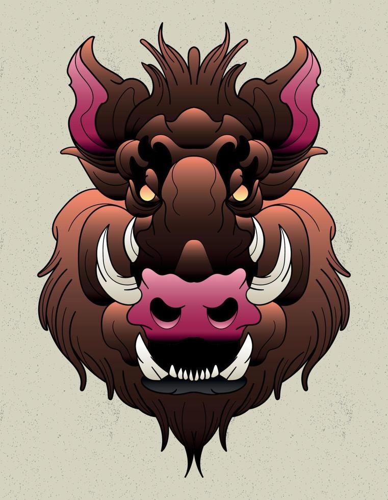 animal de arte de cerdo salvaje vector