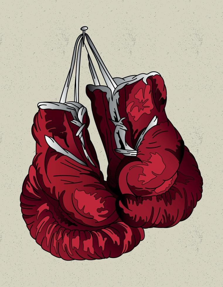 arte de guantes de boxeo vector