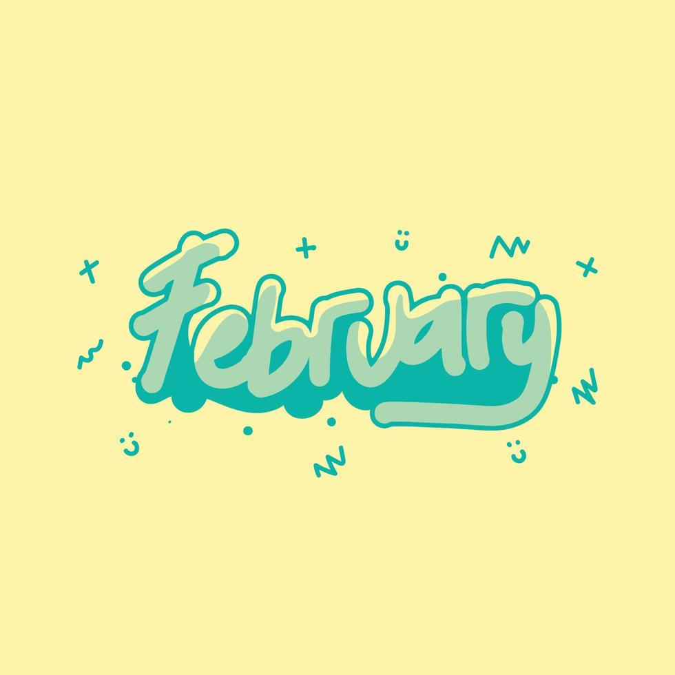 letter february in subtle colors to decorate your calendar. free vector