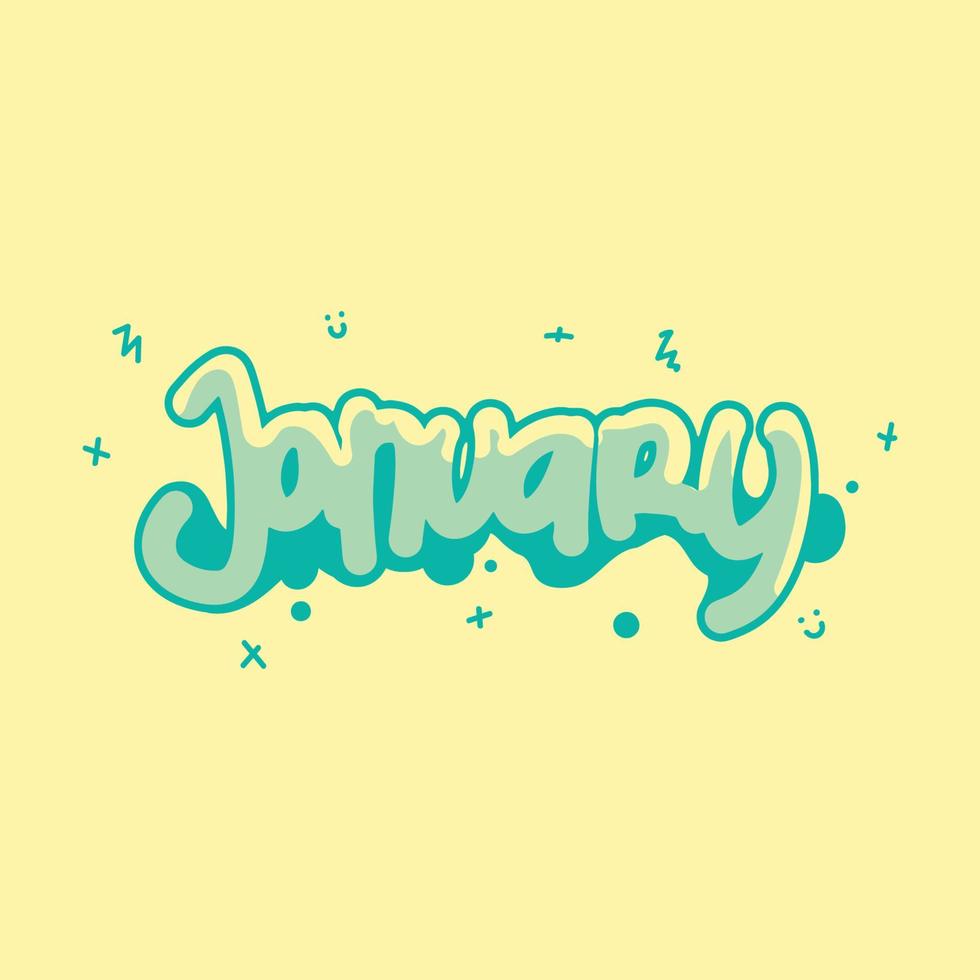 letter january in subtle colors to decorate your calendar. free vector