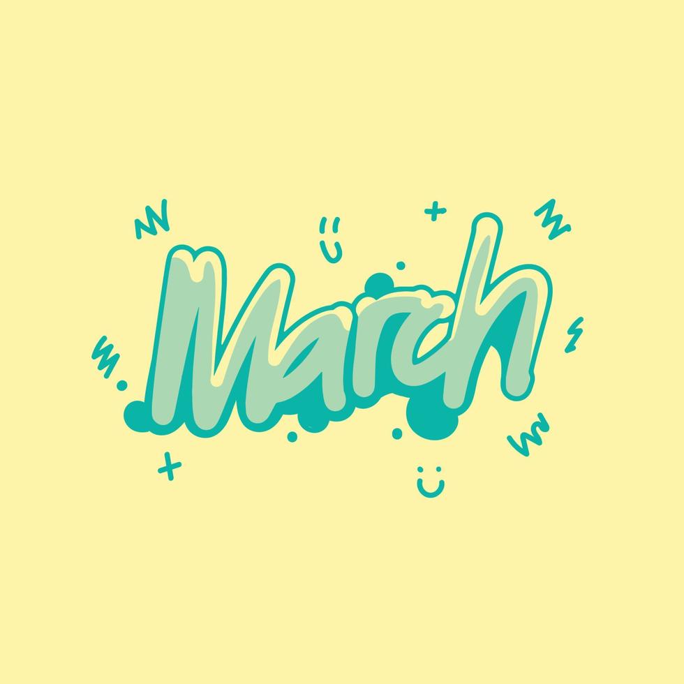 Marcha de letras en sutiles colores para decorar tu calendario. vector libre