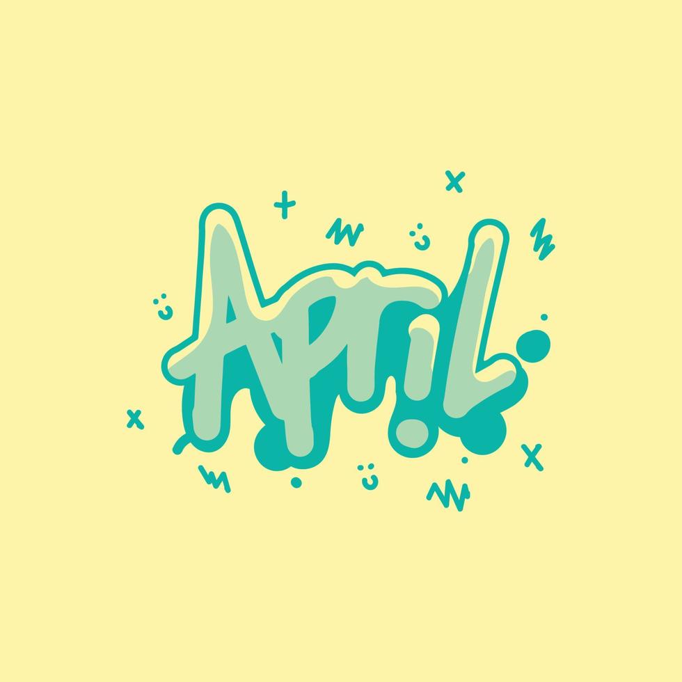 letter april in subtle colors to decorate your calendar. free vector