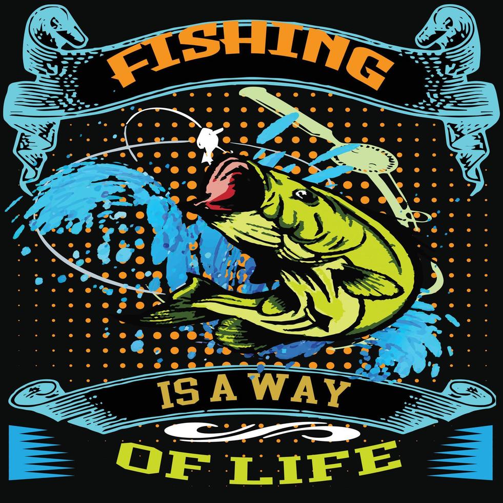Fishing t shirt design vector