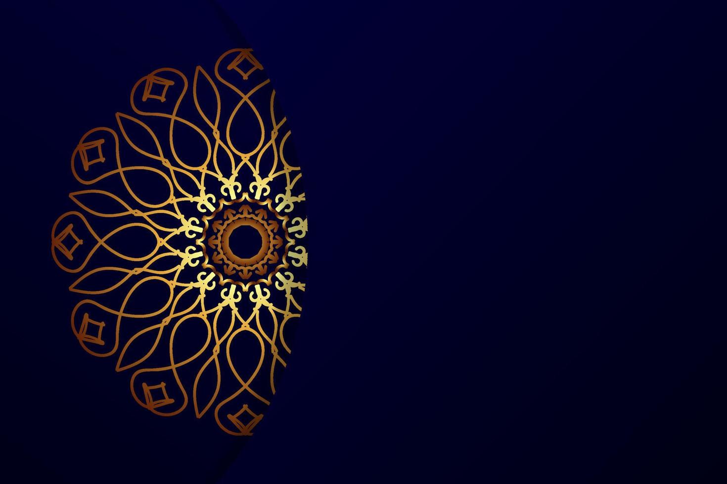 Fondo de patrón dorado de estilo mandala de lujo. vector