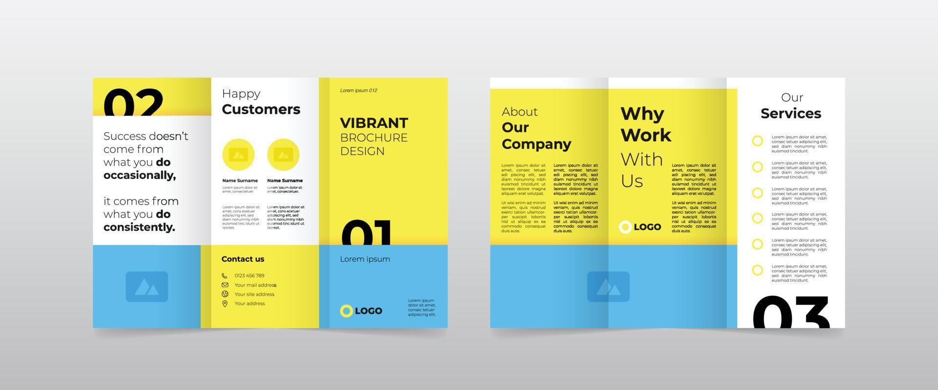 modern simple business trifold brochure design template vector