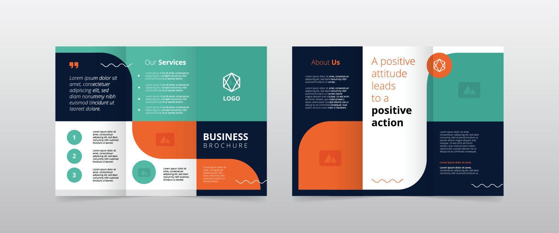 modern simple business trifold brochure design template vector