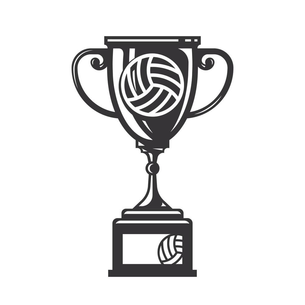 silueta de trofeo de voleibol. logotipos o iconos de arte de línea de voleibol. ilustración vectorial vector