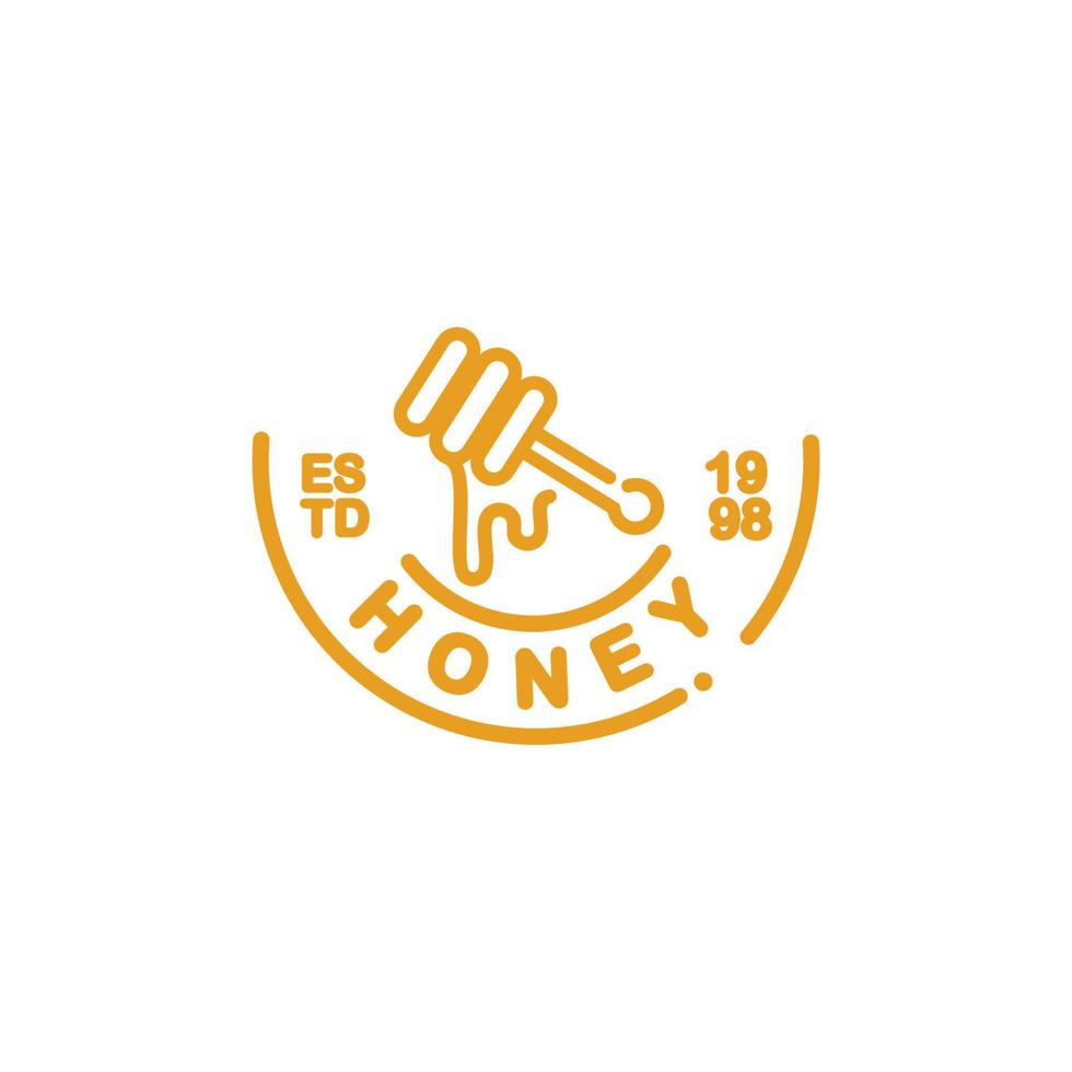 vintage logo honey bee vector template illustrationPrint