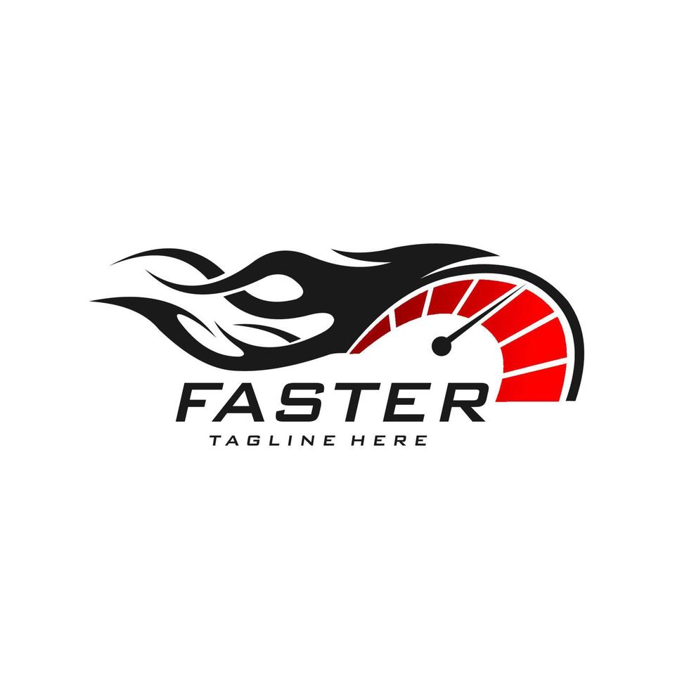 fire speedometer logo vector template illustration